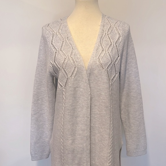 Northern reflections, knitted, open cardigan, like new medium, greyish blue - Picture 1 of 16